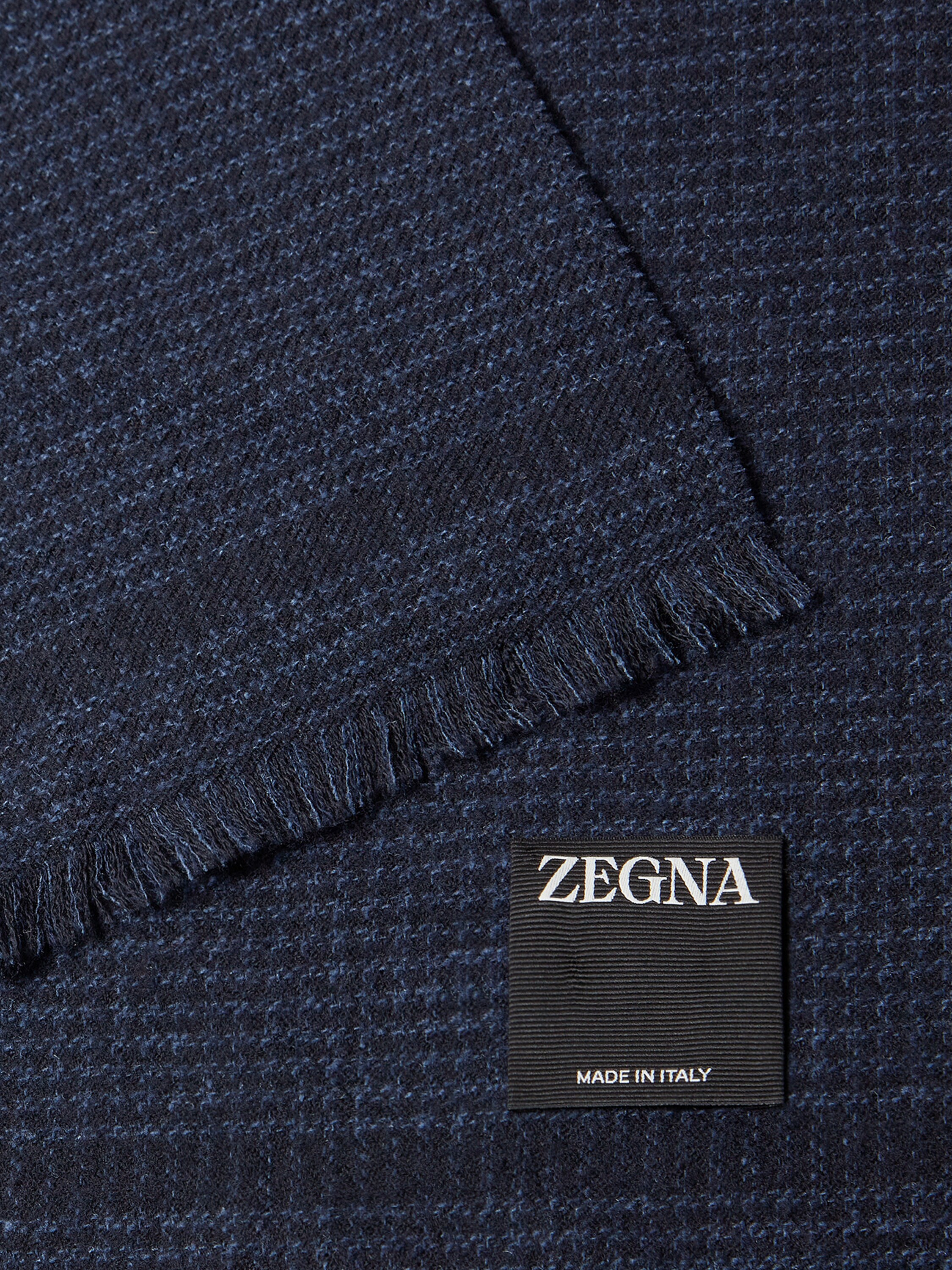 Sciarpa in Lana e Seta Blu Scuro Foto #1 di dettaglio del prodotto