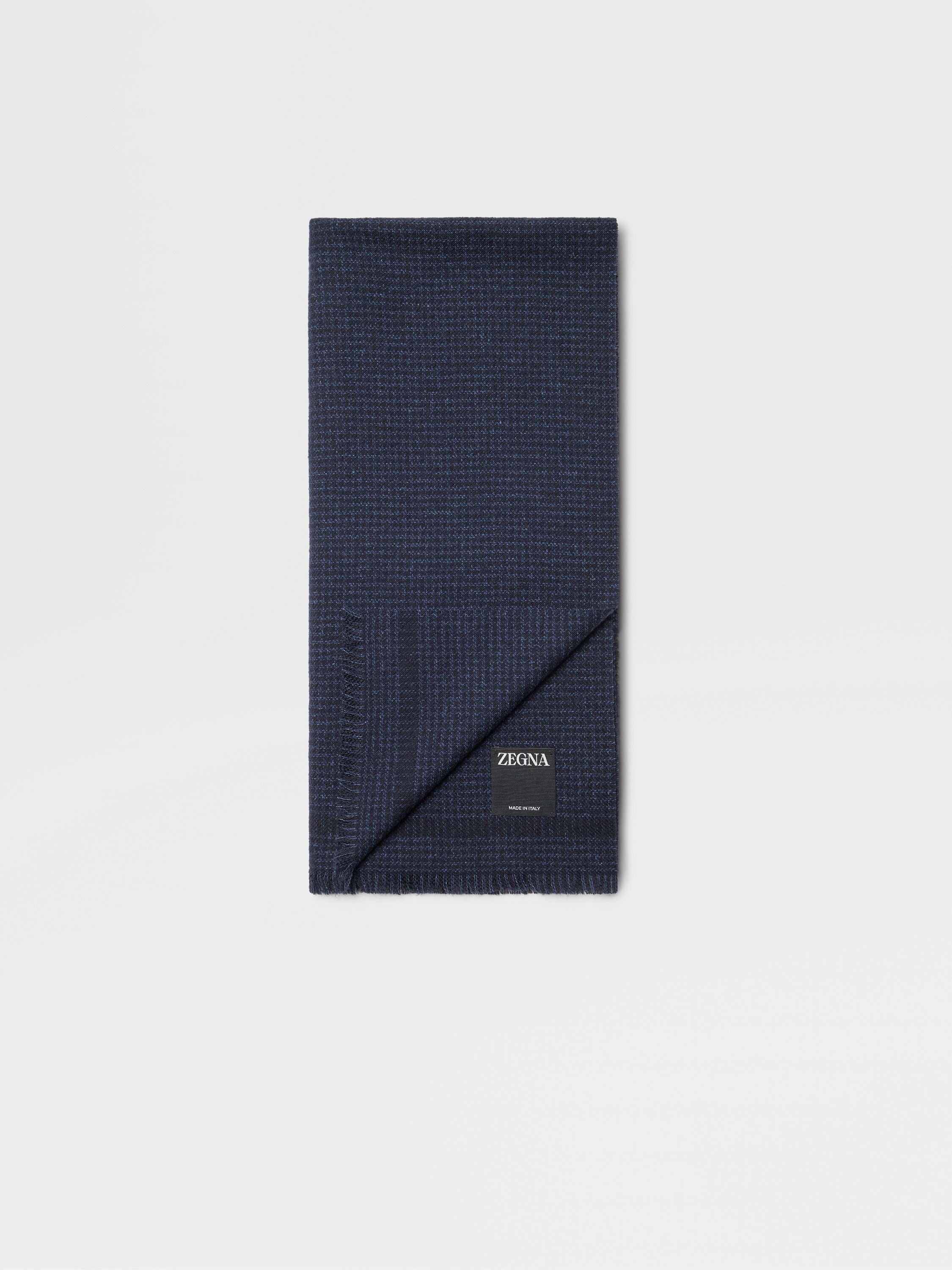 Dark Blue Wool and Silk Scarf Main product photo