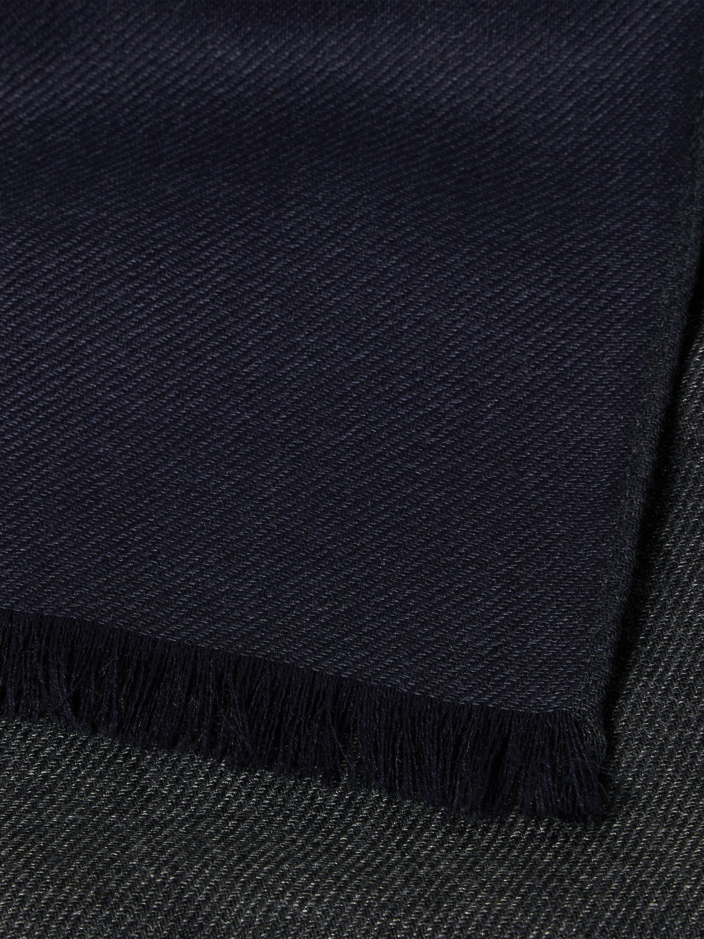Navy Blue Wool and Cashmere Scarf Product detail photo #1