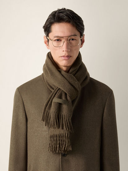 Dark Olive Green Oasi Cashmere Scarf FW26 39426123 | Zegna CH