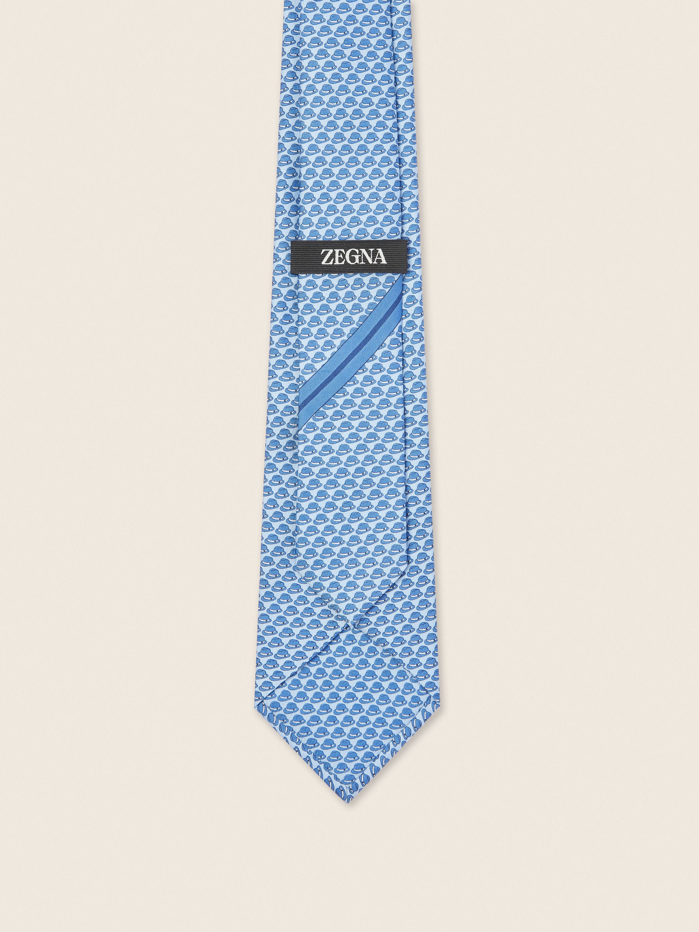 Light Avio Blue Silk Tie Product detail photo #2