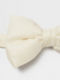 White Silk and Linen Bowtie Product detail photo #1