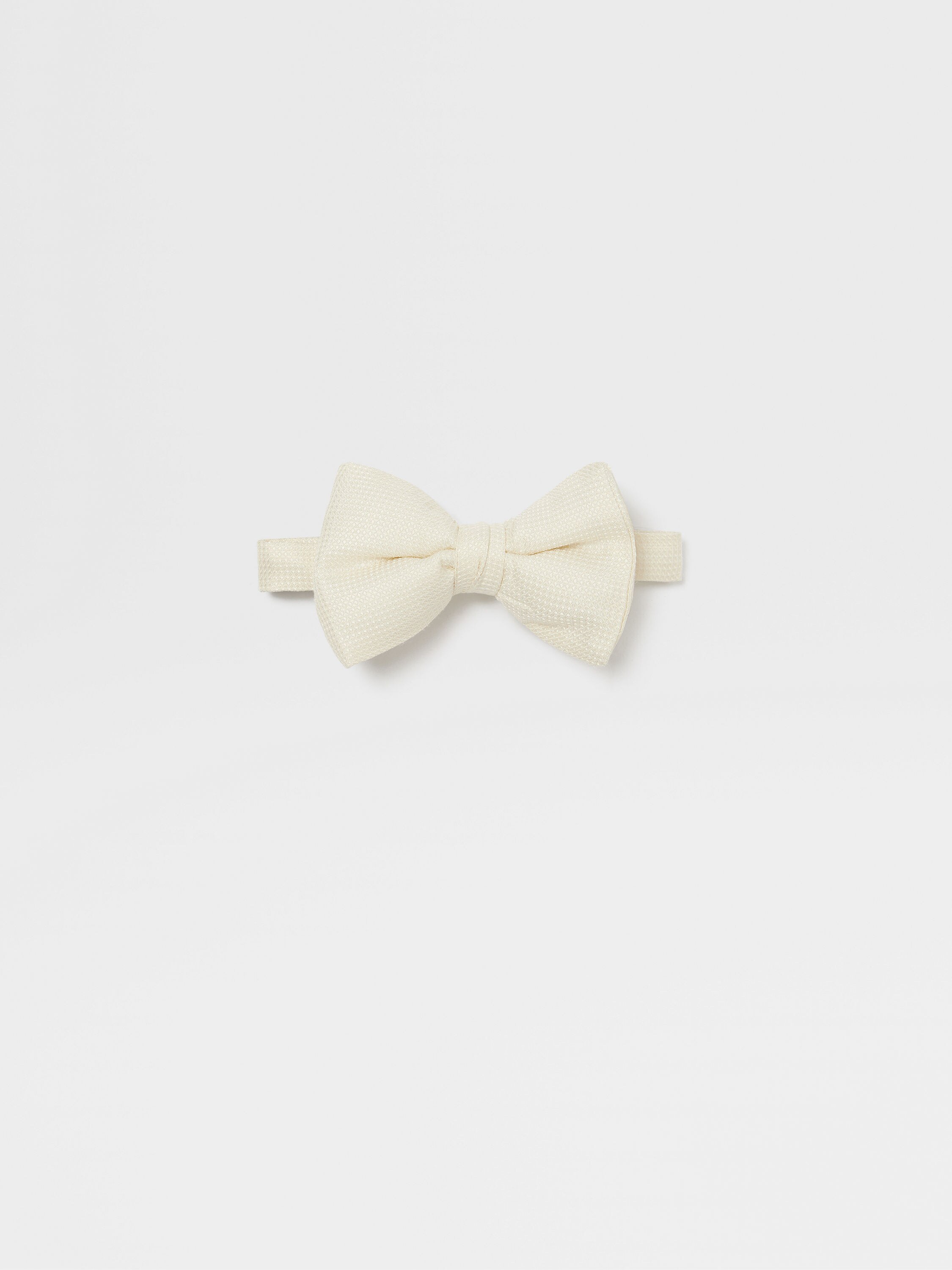 White Silk and Linen Bowtie Main product photo