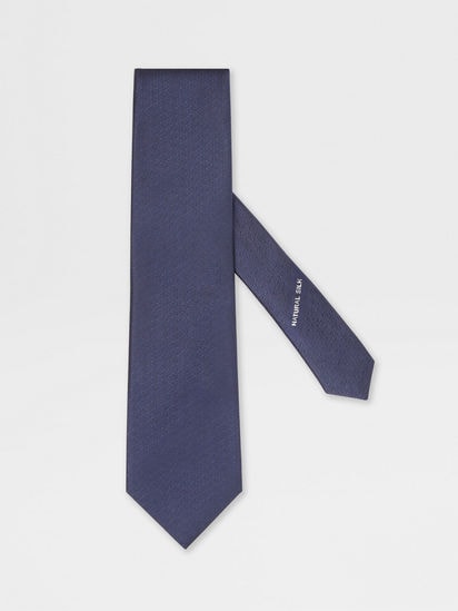 Dark Blue Natural Silk Tie FW24 25658381 | Zegna TH