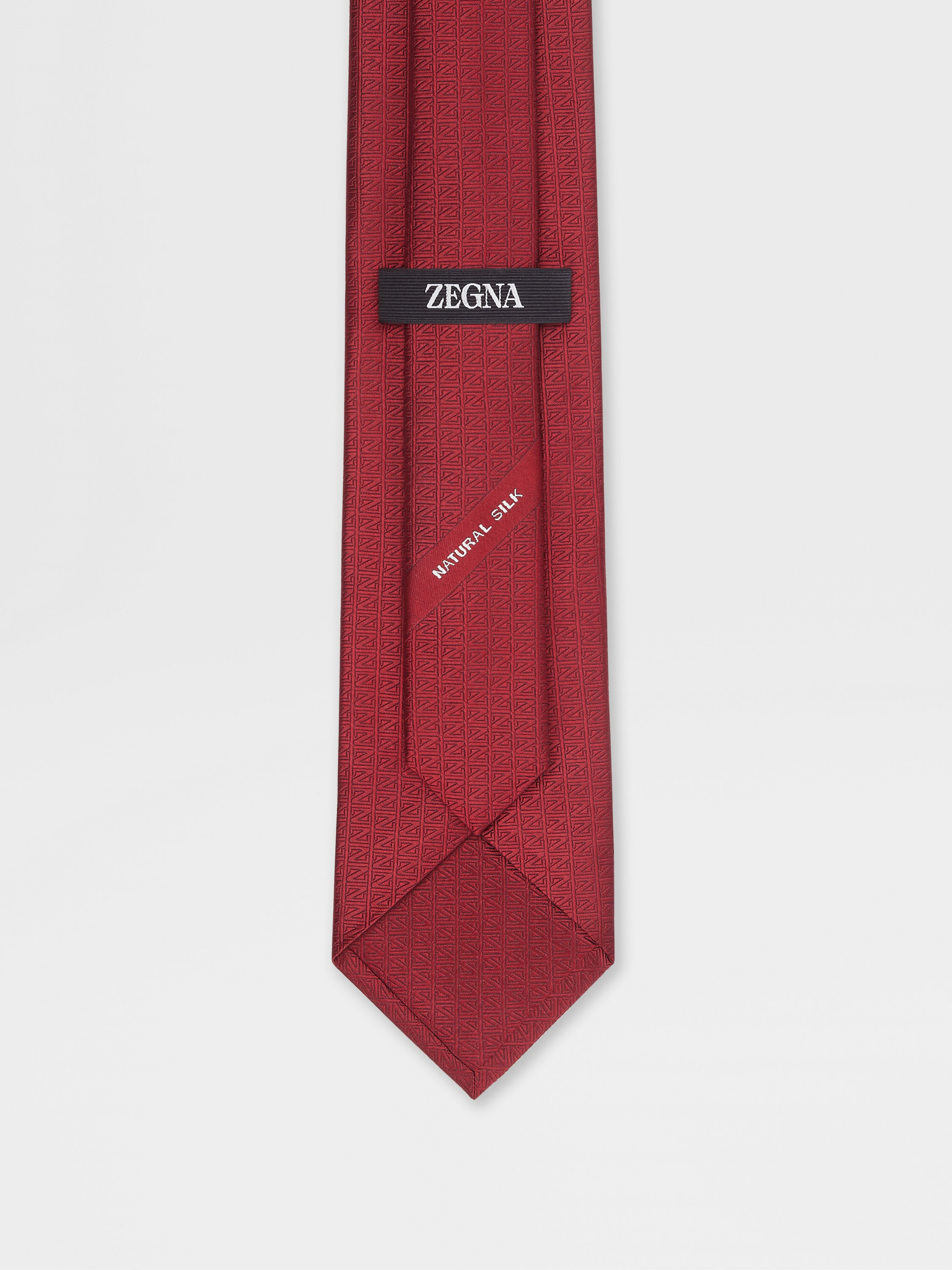 Red Natural Silk Tie Product detail photo #2