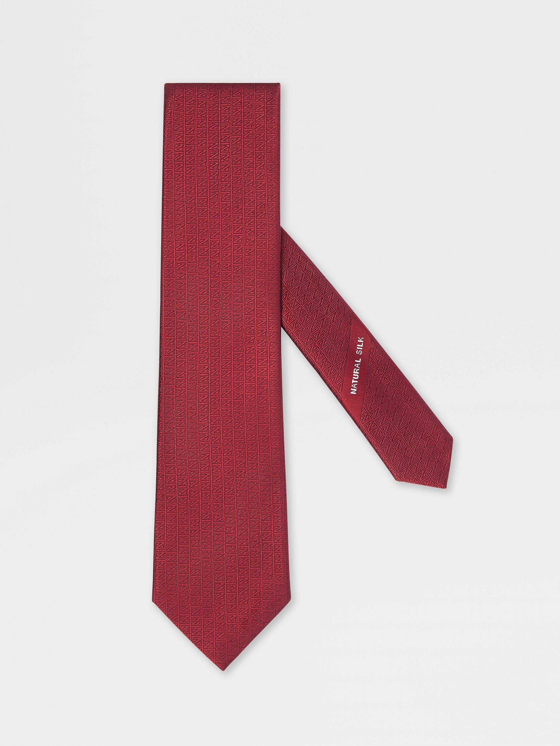 红色天然桑蚕丝领带