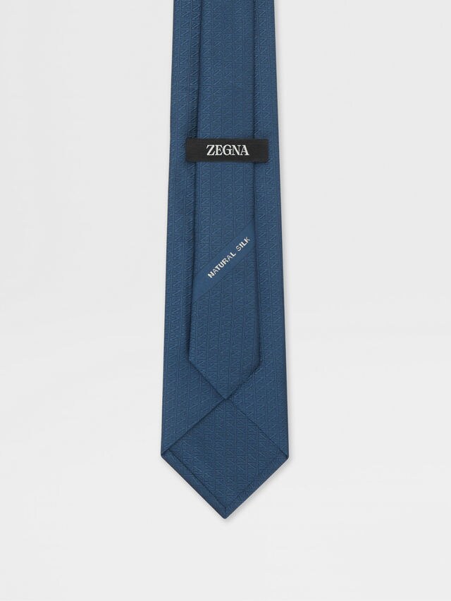 Teal Blue Natural Silk Tie Product detail photo #2
