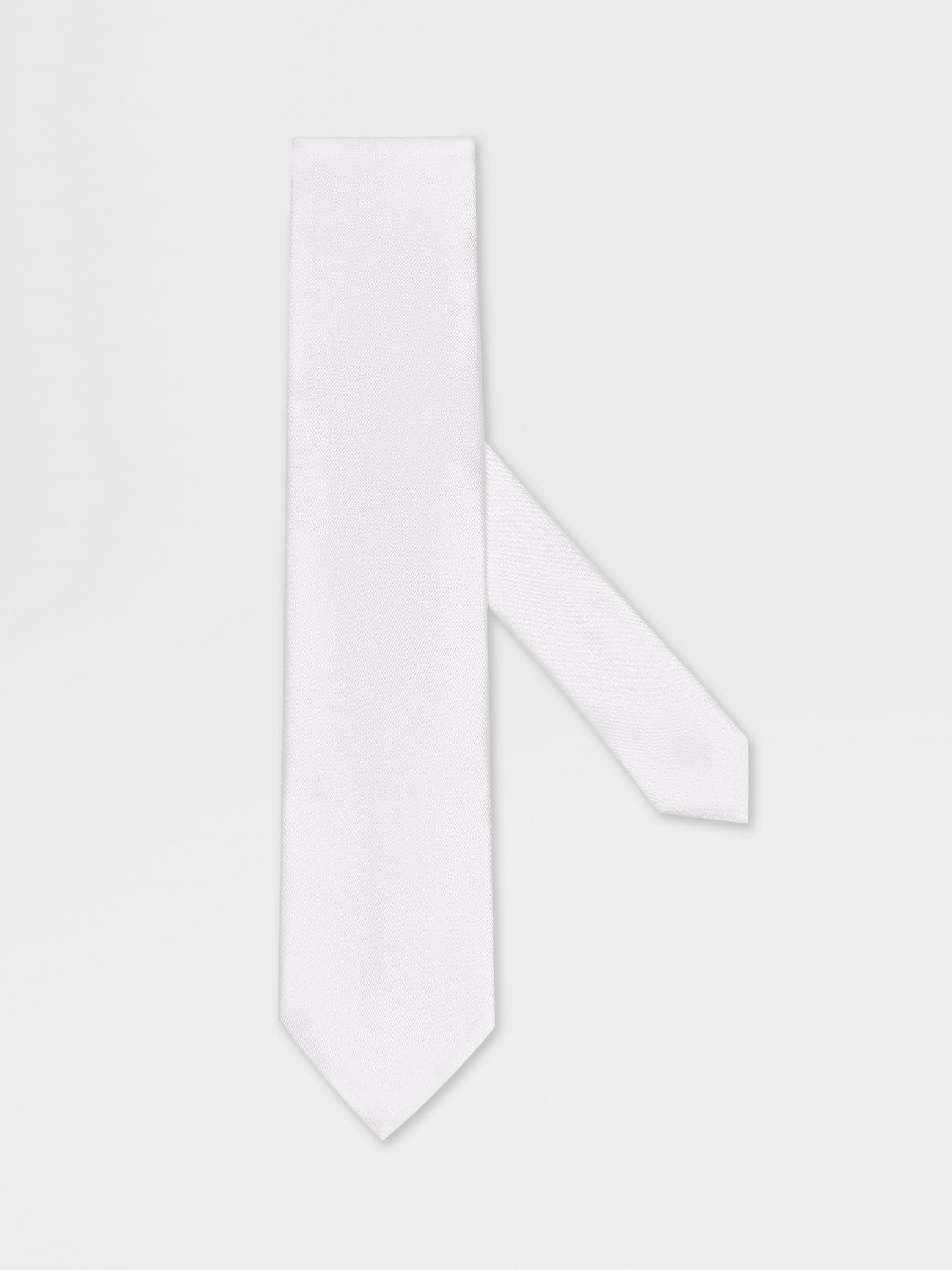 Corbata de Seda Color Blanco Foto principal del producto