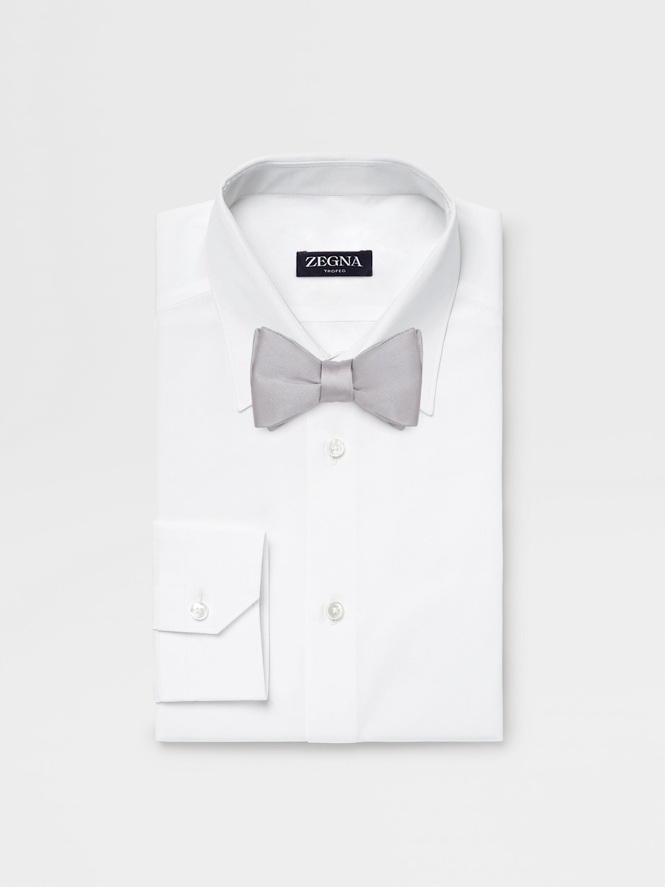 Light Grey Silk Bowtie Product detail photo #2