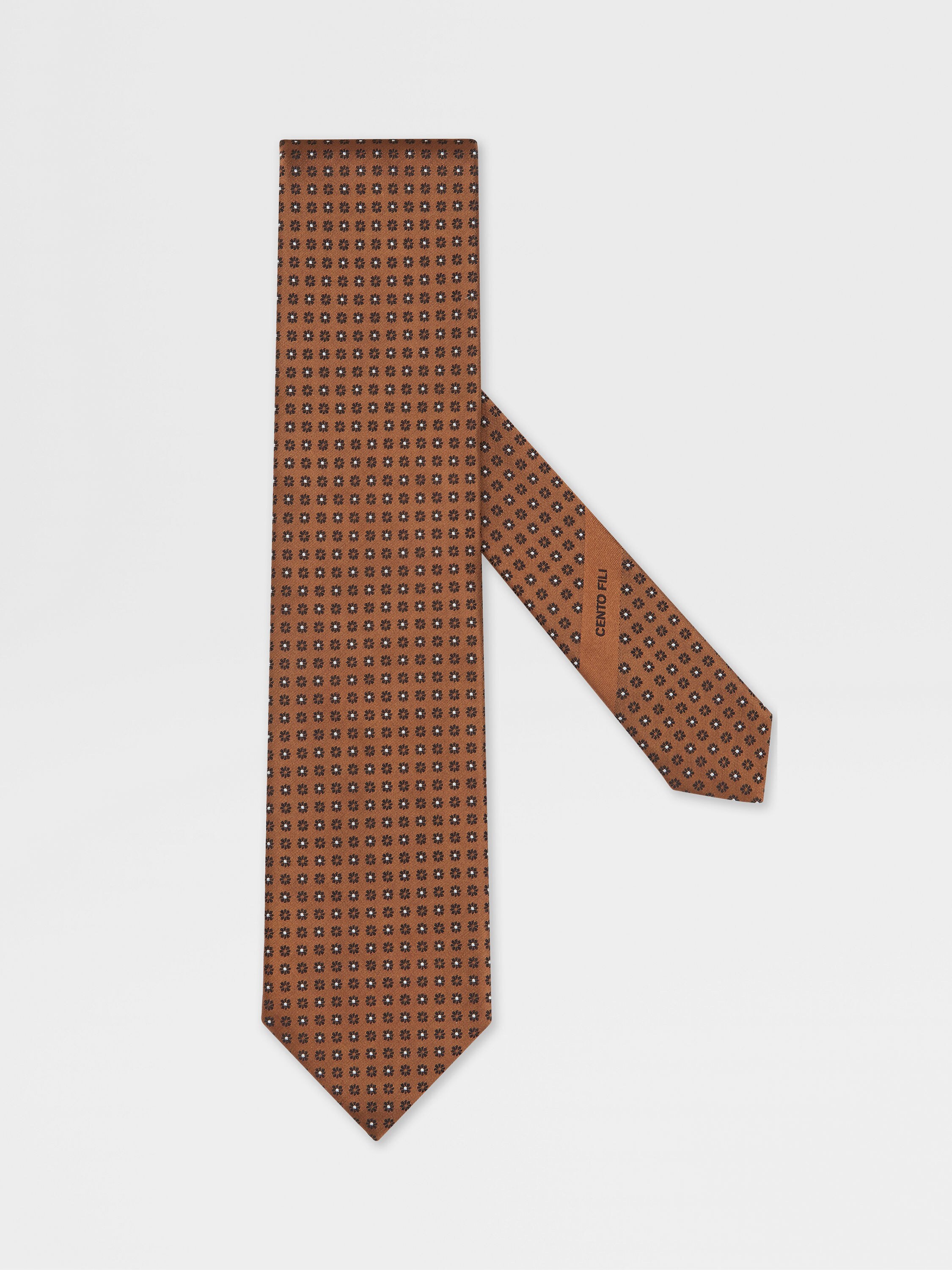 Dark Foliage CENTO FILI Silk Tie 