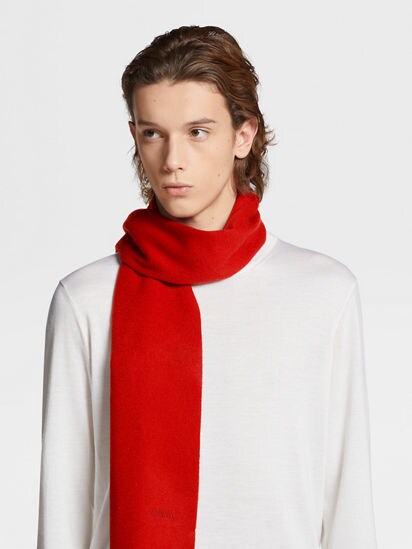 Cashmere red scarf sales