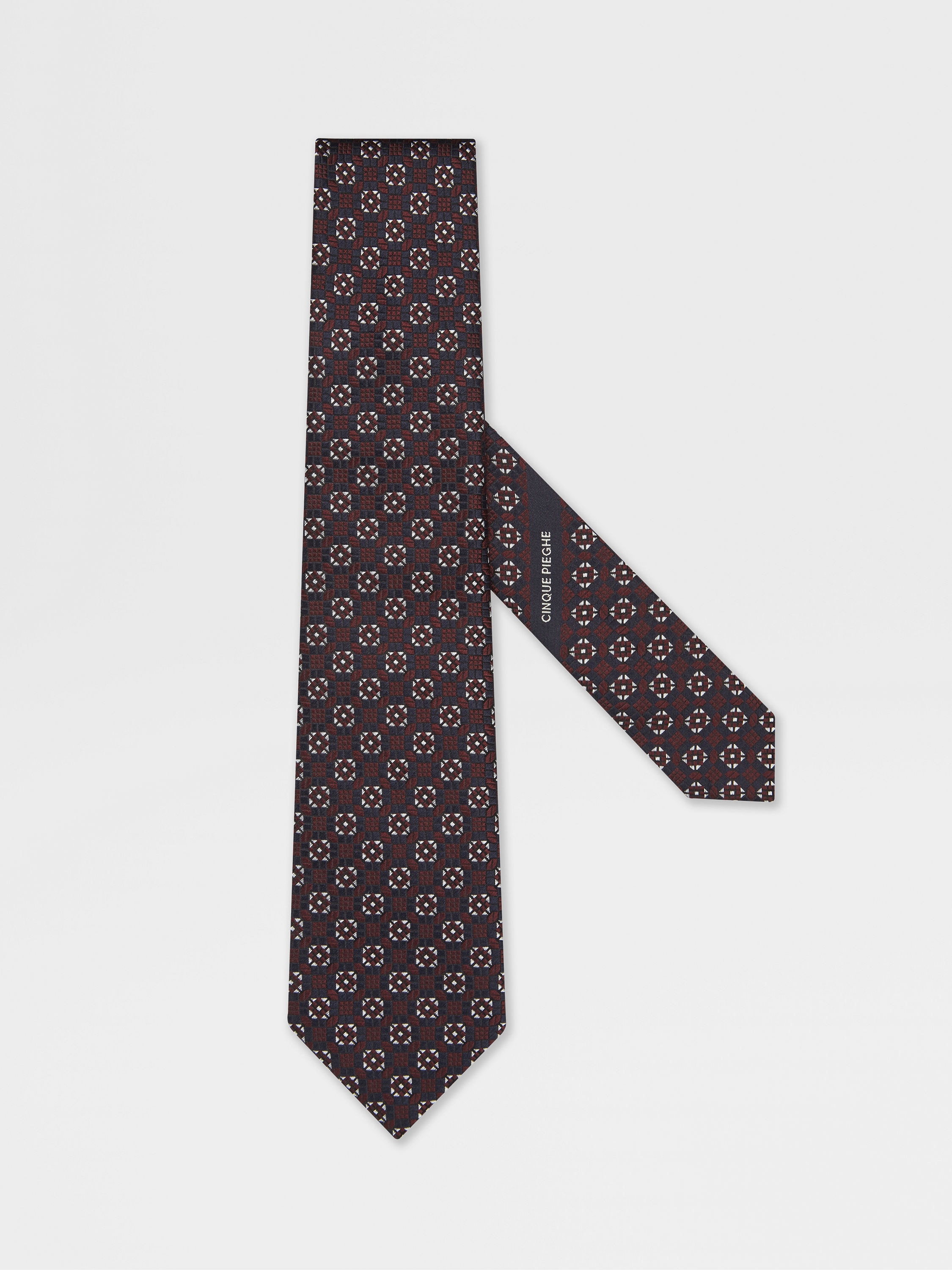 Burgundy CINQUE PIEGHE Silk Tie Main product photo