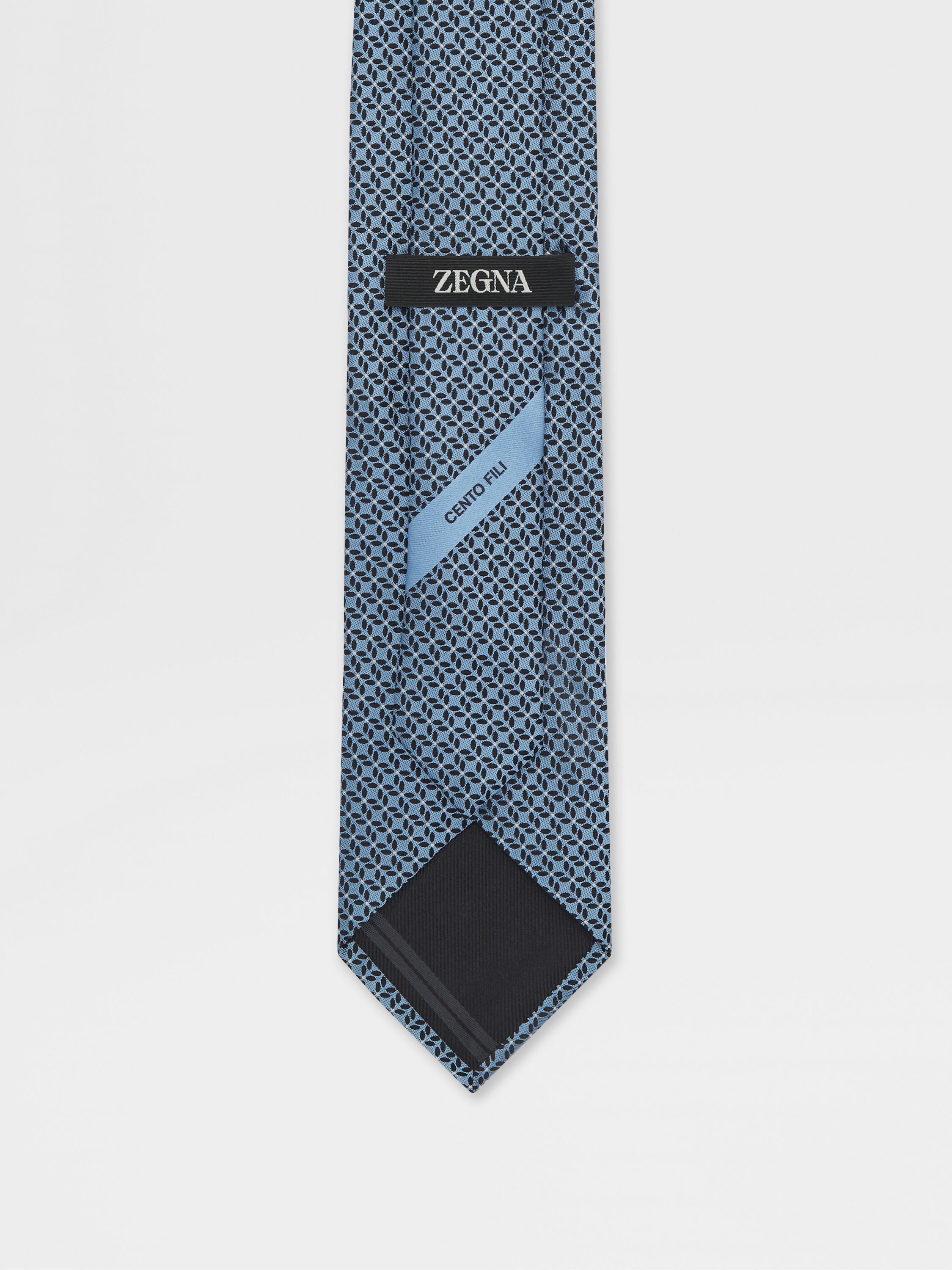 Light Blue CENTO FILI Silk Tie Product detail photo #2