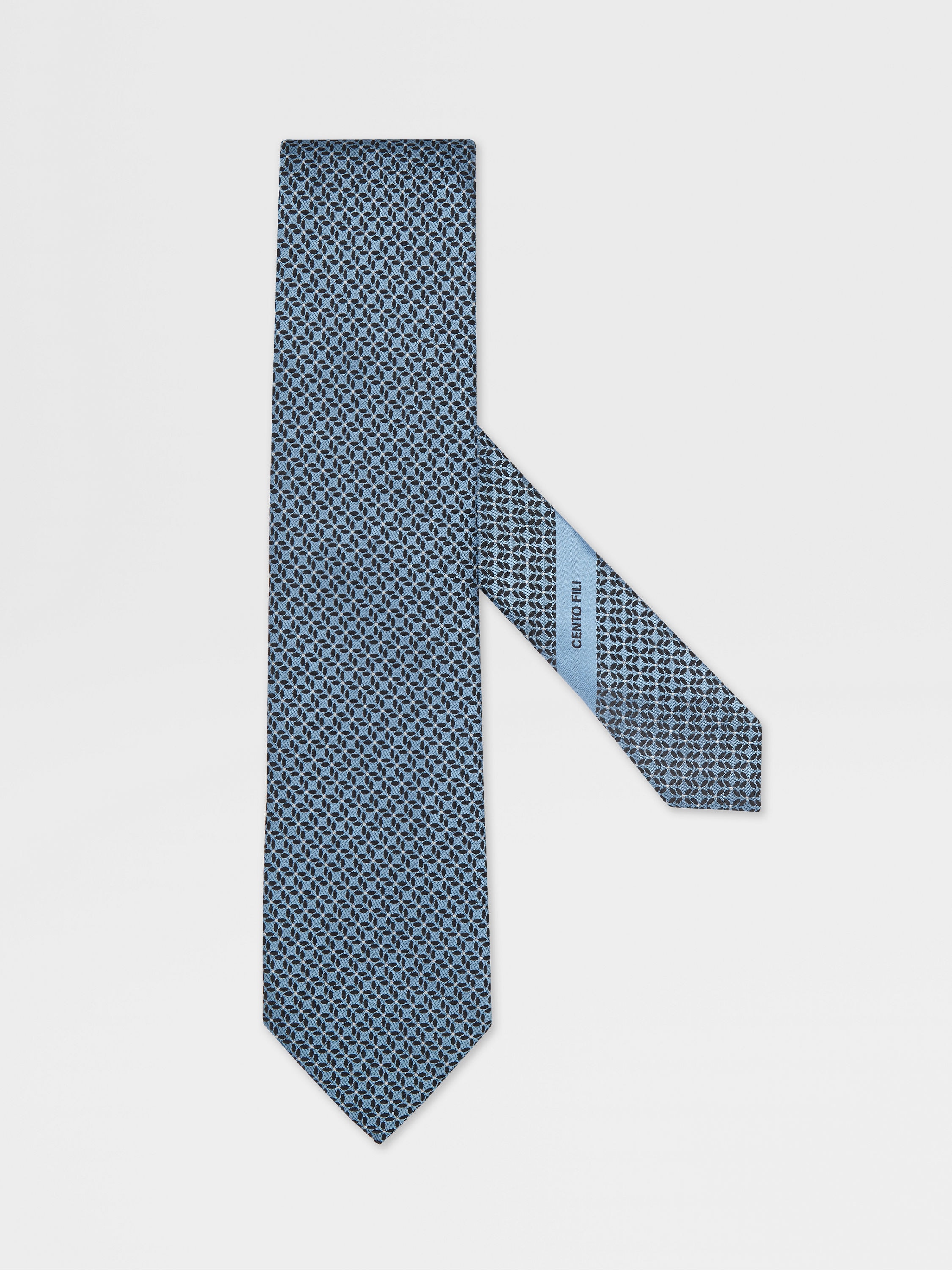 Light Blue CENTO FILI Silk Tie 