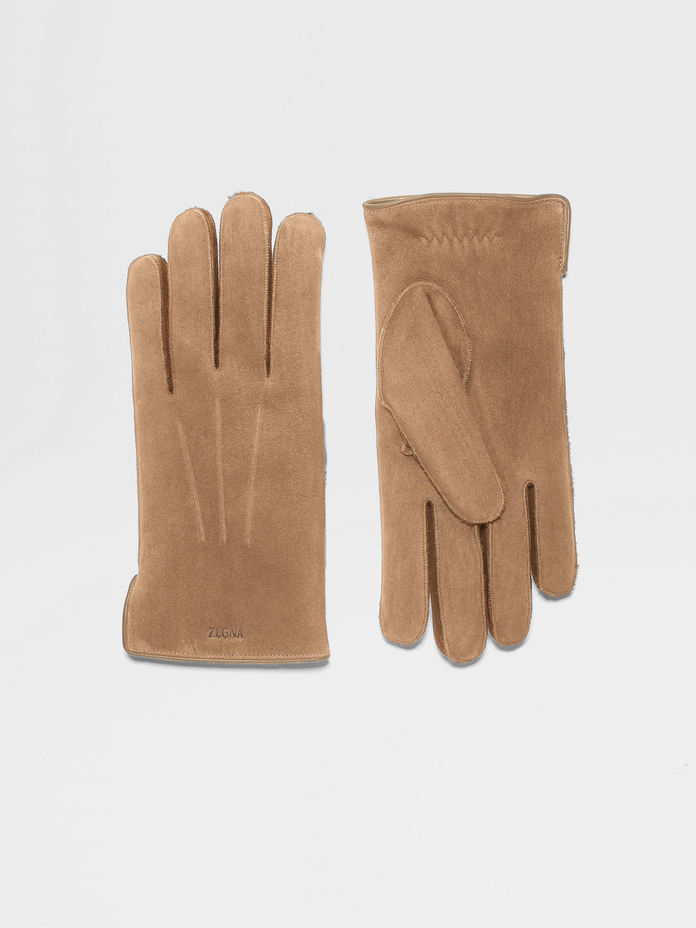 Beige Suede Gloves 