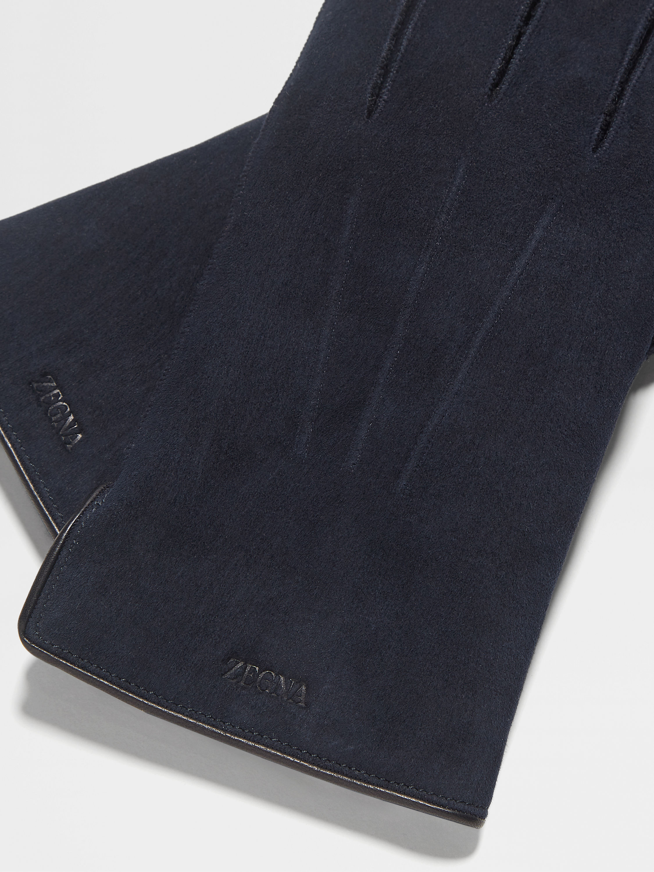 Navy Blue Suede Gloves Product detail photo #1