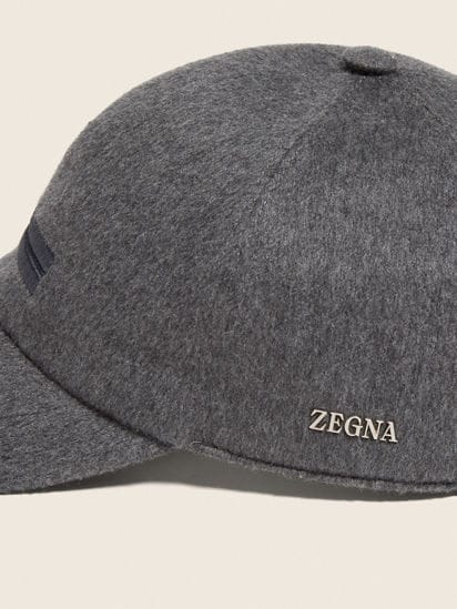 Dark Grey Oasi Cashmere Baseball Cap FW26 32140417 | Zegna ROW