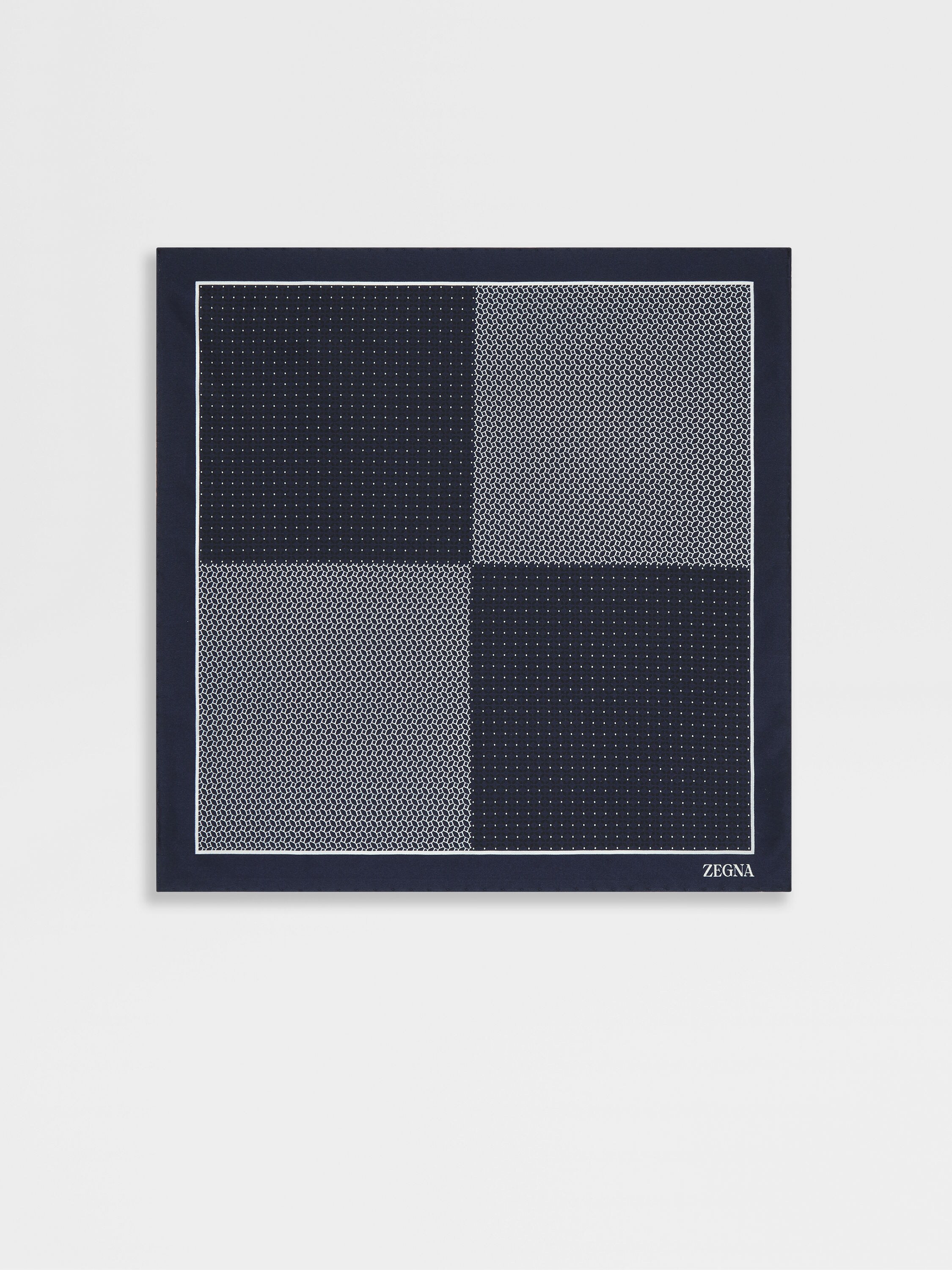 Dark Blue CENTO FILI Silk Pocket Square