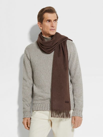 Dark Brown Oasi Cashmere Scarf FW25 31946375 | Zegna TH