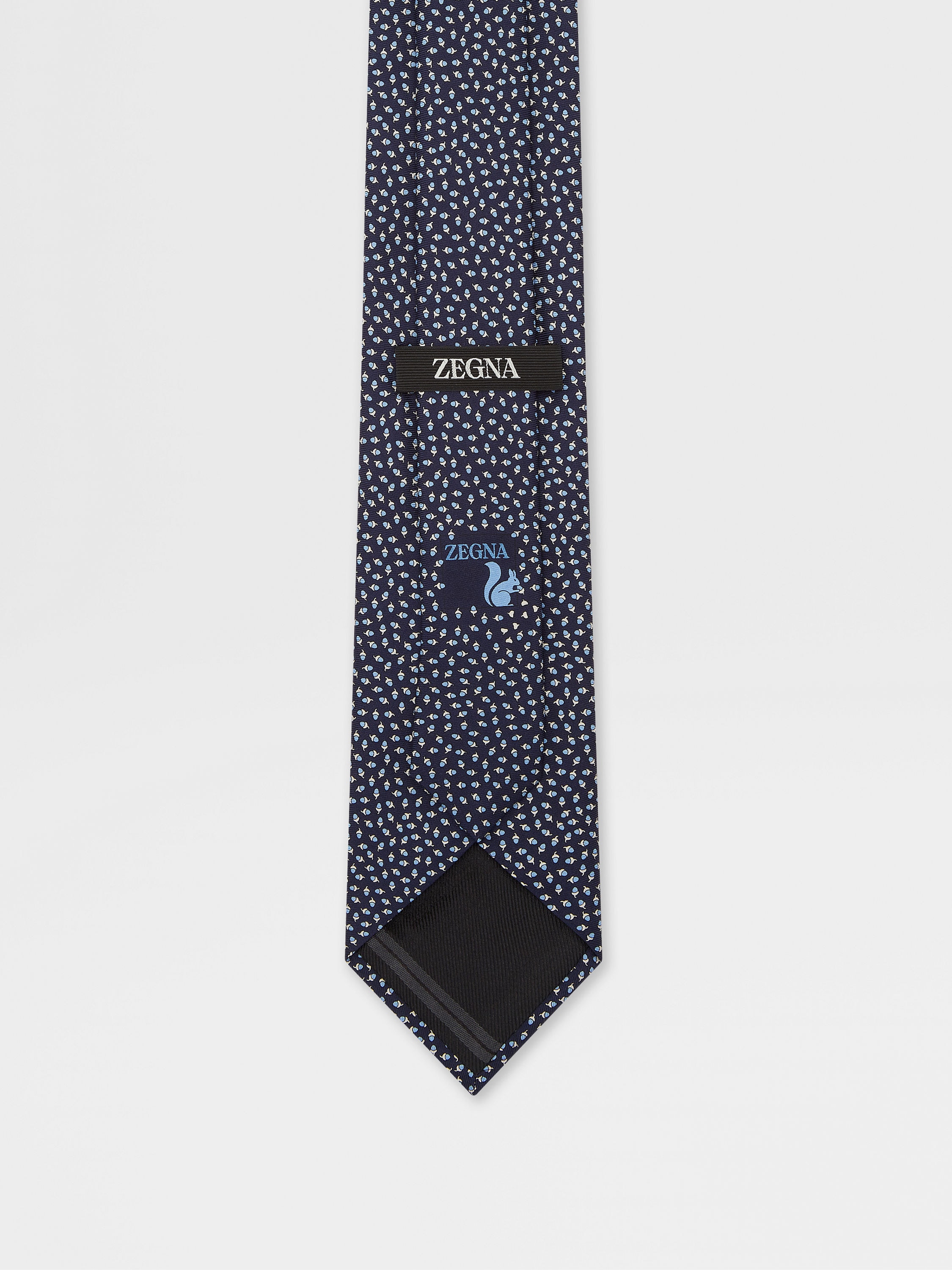 Cravatta in Seta Blu Scuro Foto #2 di dettaglio del prodotto