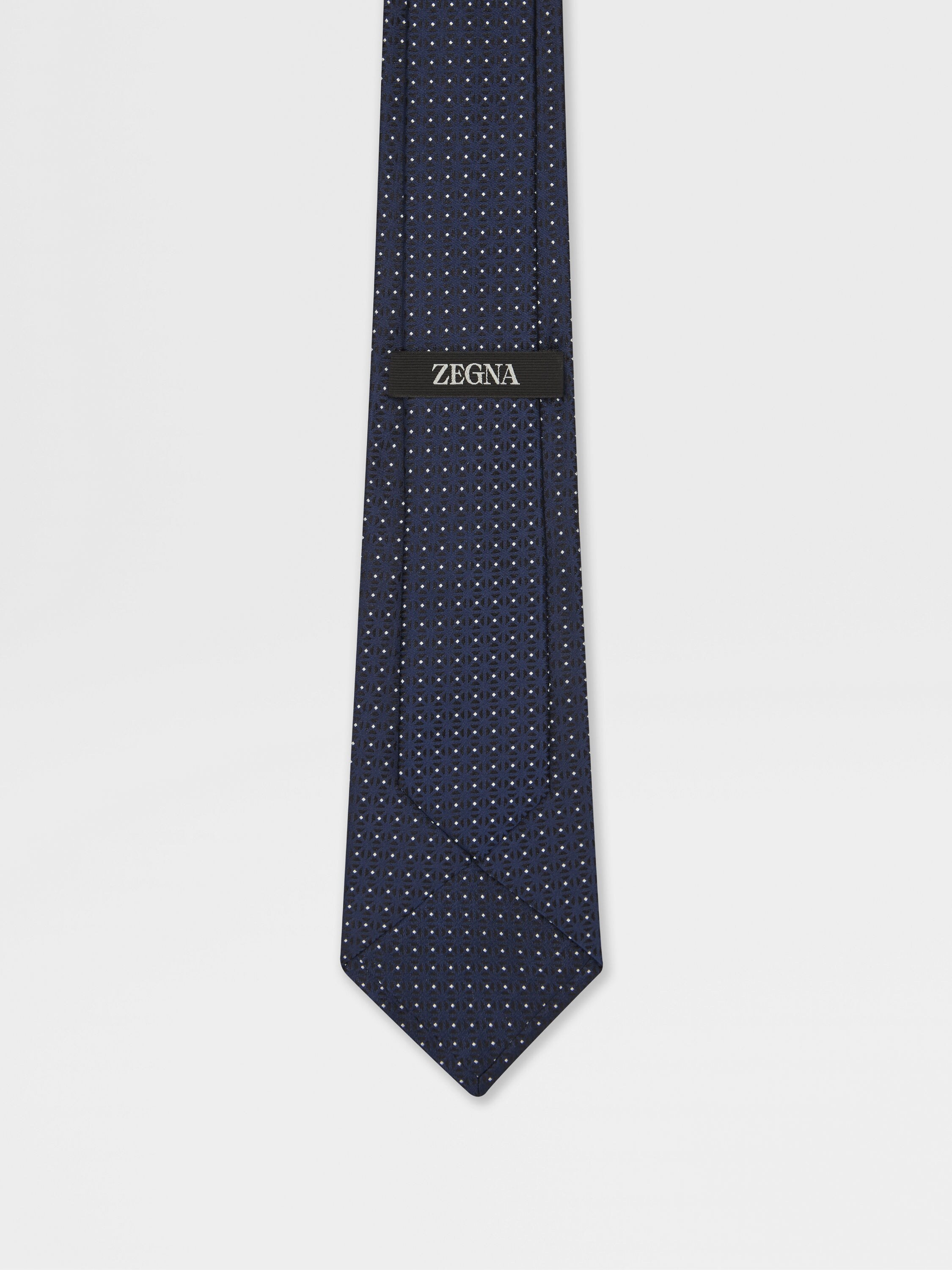 Corbata de Seda Azul Oscuro Foto #2 de detalle del producto