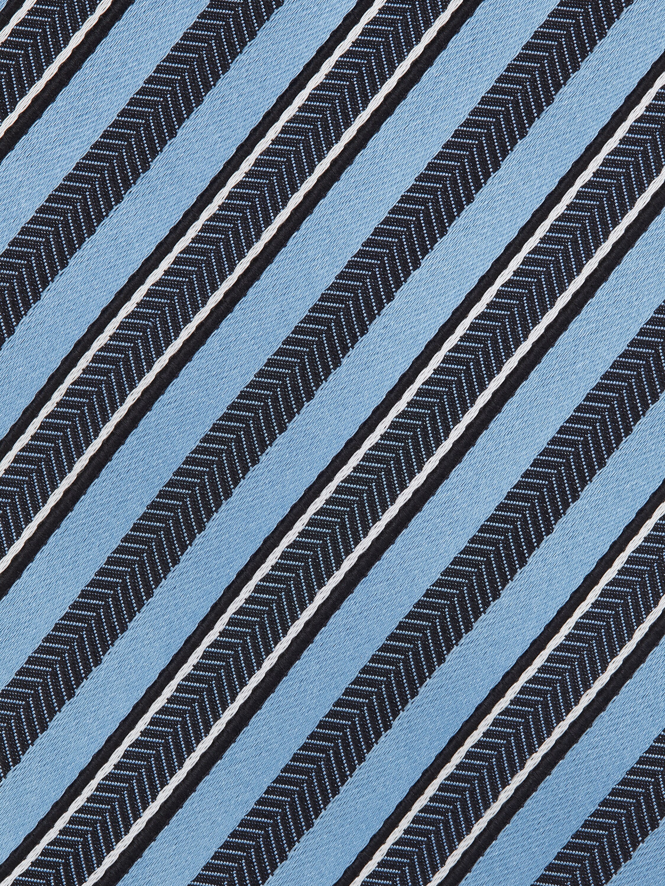 Light Blue Silk and Cotton Tie Product detail photo #1