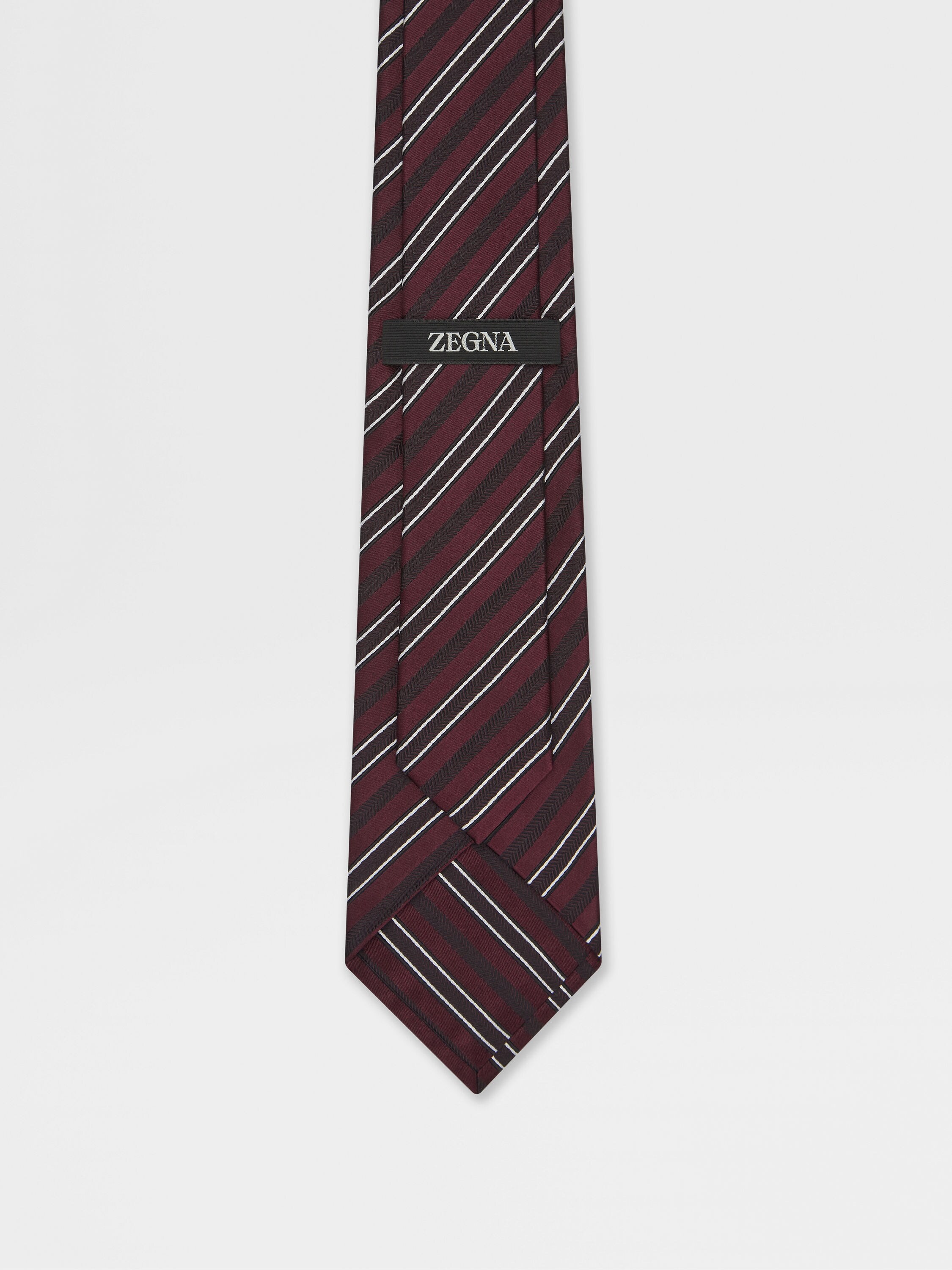 Burgundy Silk and Cotton Tie Product detail photo #2