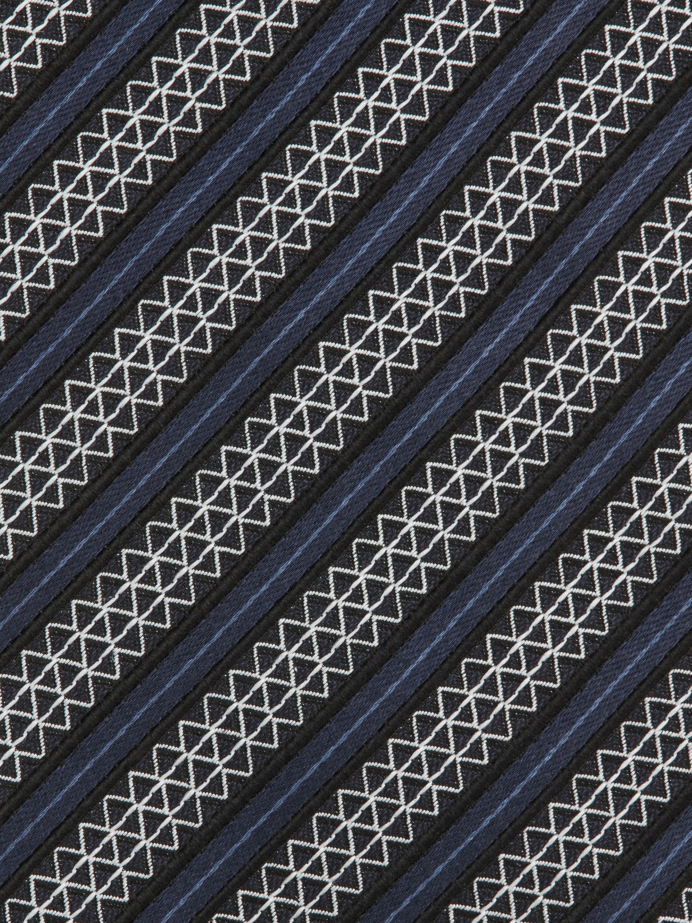 Dark Blue Silk and Cotton Tie Product detail photo #1