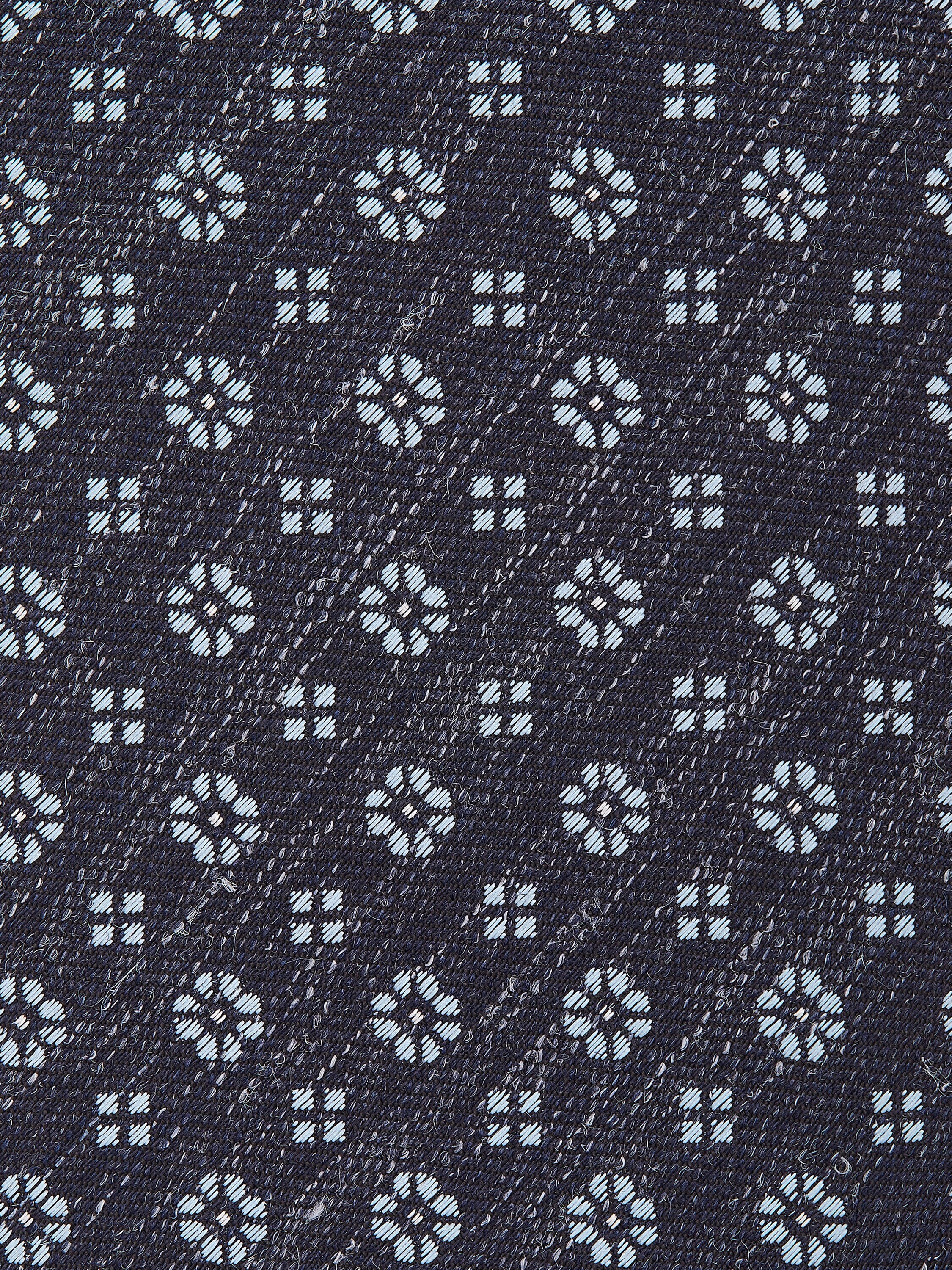 Navy Blue Silk and Linen Tie Product detail photo #1