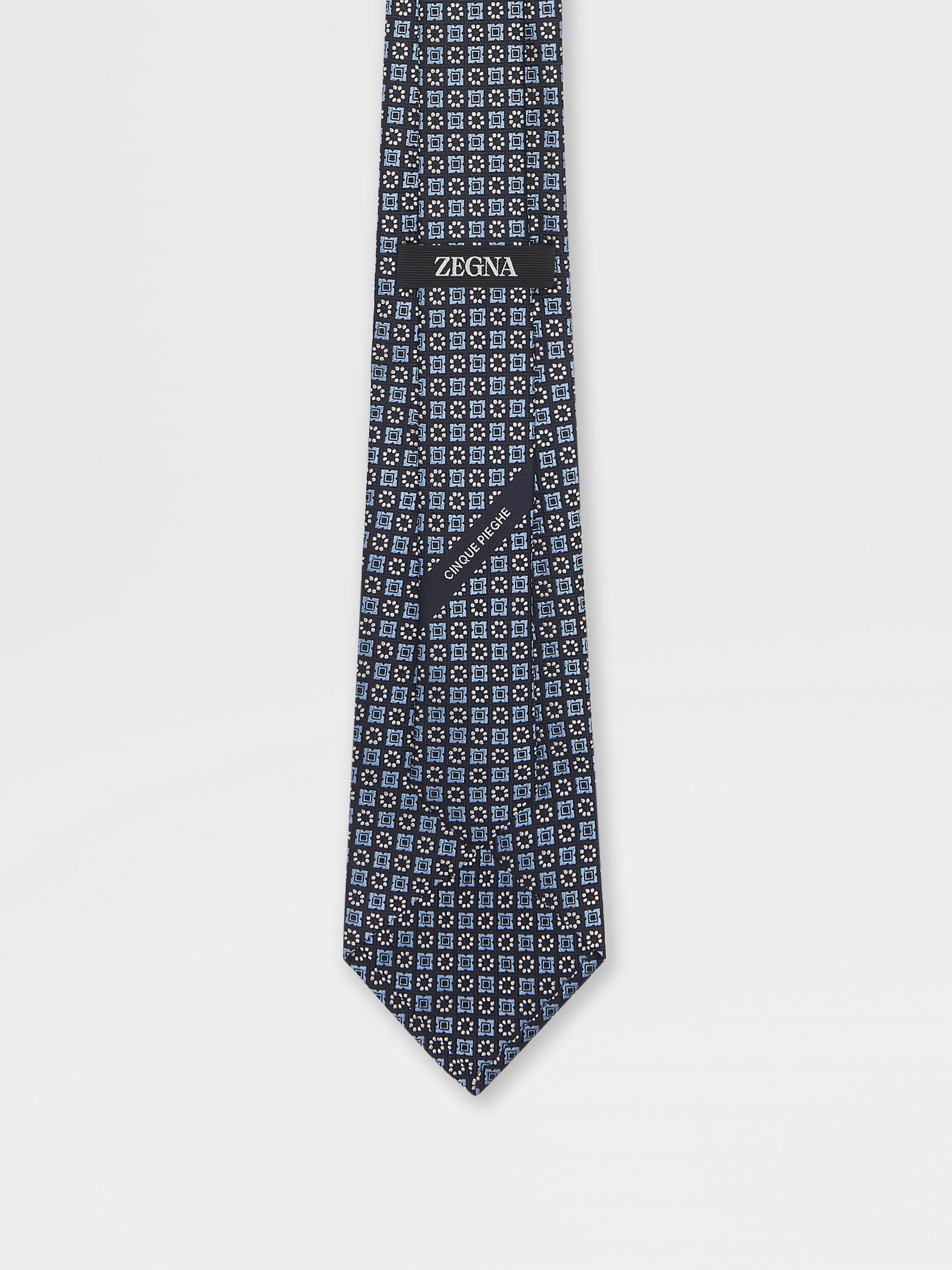 Light Blue CINQUE PIEGHE Silk Tie Product detail photo #2