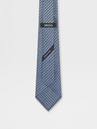 Light Blue CINQUE PIEGHE Silk Tie SS26 33475643 | Zegna US