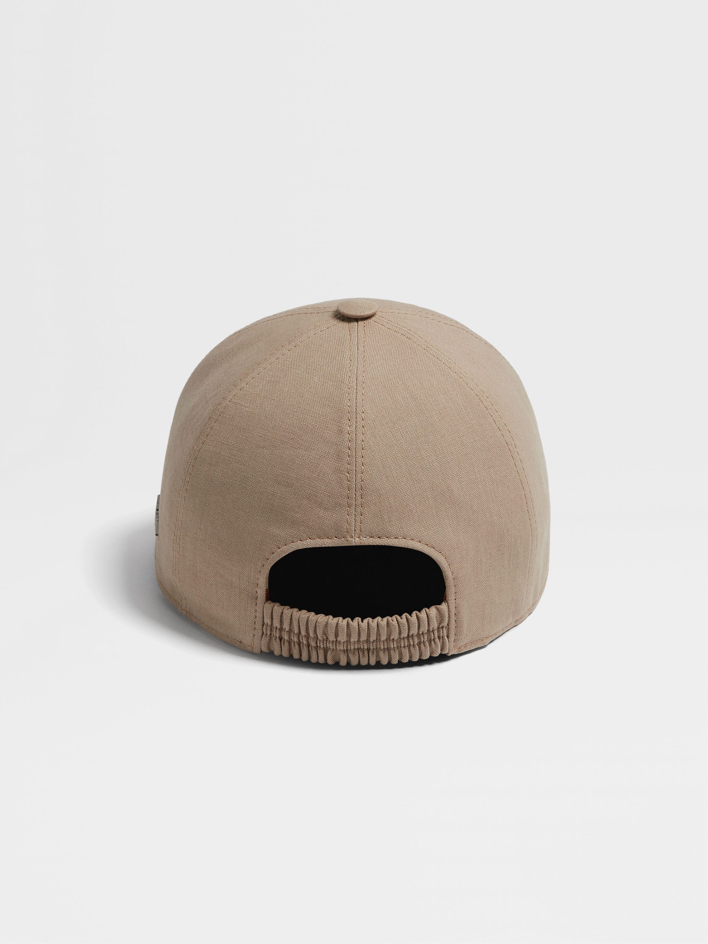 Beige Oasi Lino Baseball Cap Product detail photo #2