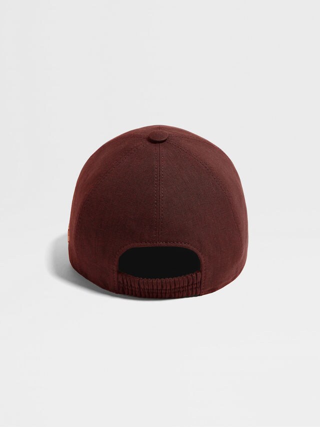 Brick Red Oasi Lino Baseball Cap Product detail photo #2