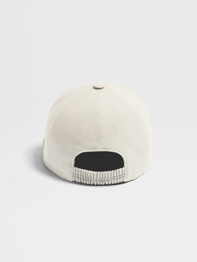 White Oasi Lino Baseball Cap Product detail photo #2