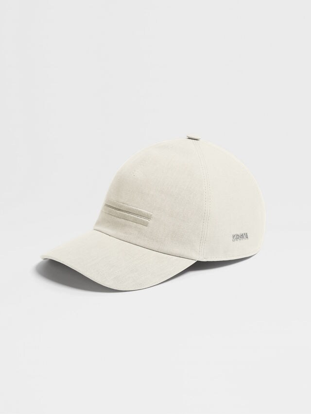 White Oasi Lino Baseball Cap Main product photo
