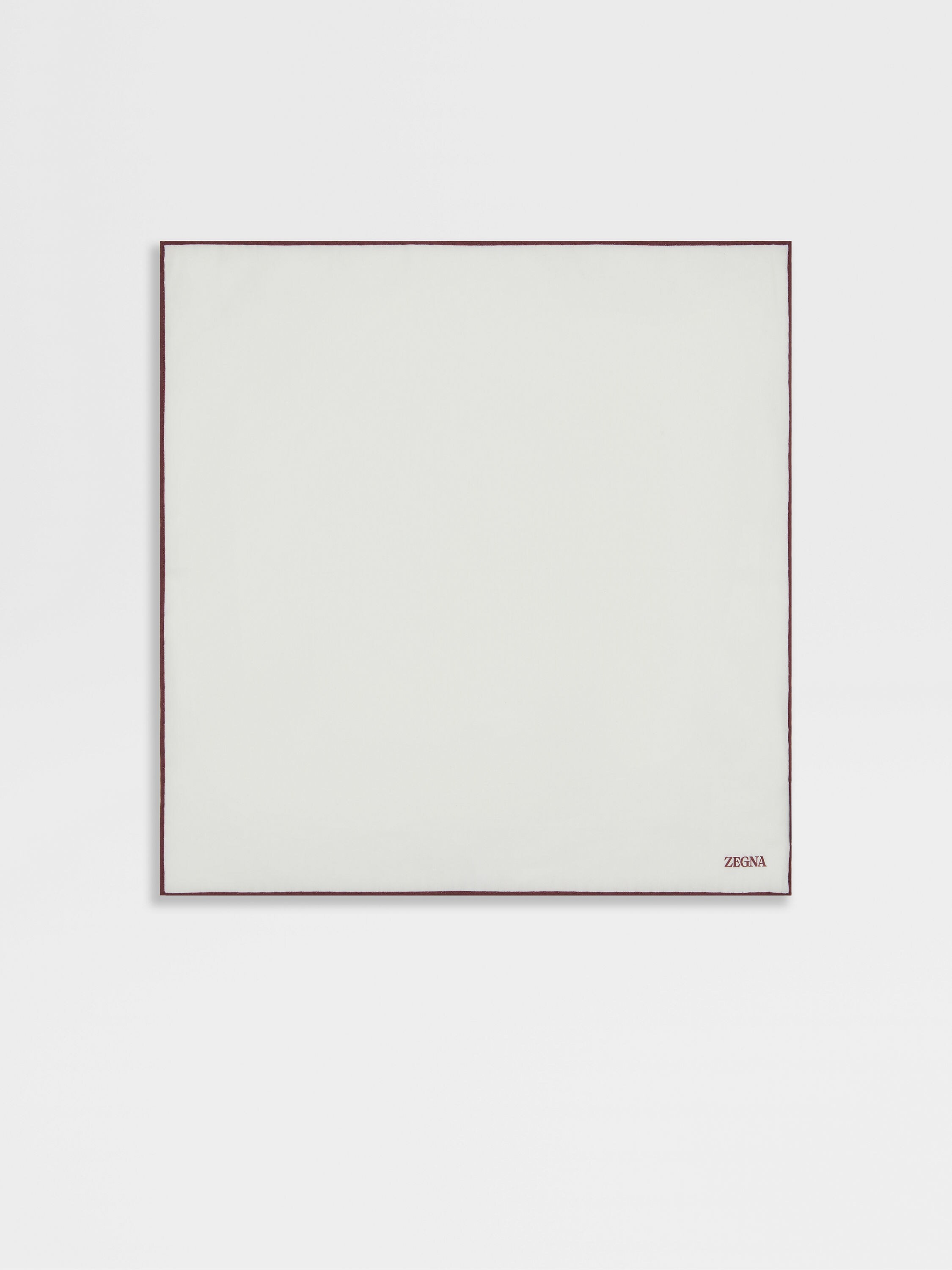 酒红色棉及桑蚕丝混纺口袋巾 产品细节图 #2